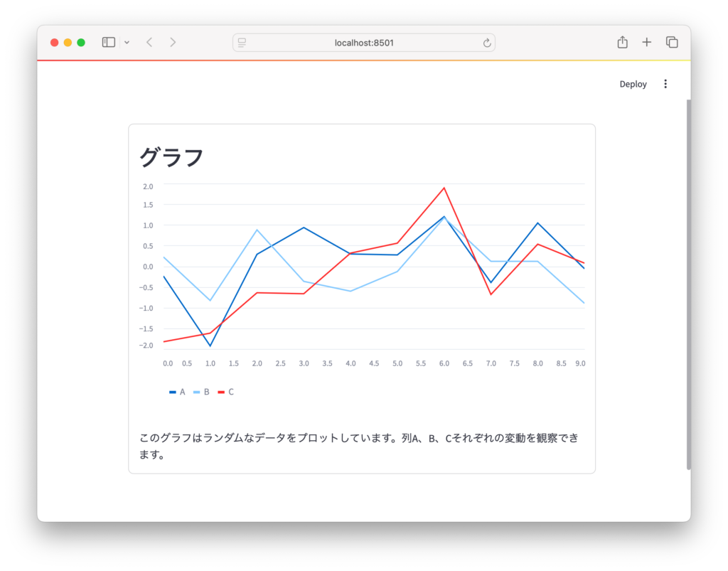 example of UI using st.container()